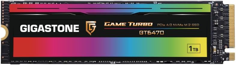 Gigastone M.2 SSD 1TB PCIe 4.0 NVMe SSD Internal Gaming Solid State Hard Drive Upgrade PC Laptop PS5 Storage Turbo Speed Response for Gamers 3D Rendering 4K 8K Video Editing Creators up to 7,000MB/s