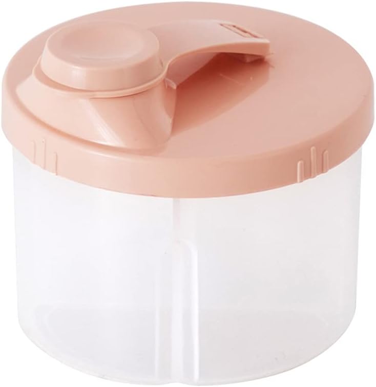 Baby Formula Dispenser – Portable Milk Powder Box, 200ML Large-capacity Milk Powder Storage Box Powder Dispenser Food Storage 4 compartment Container (Pink)