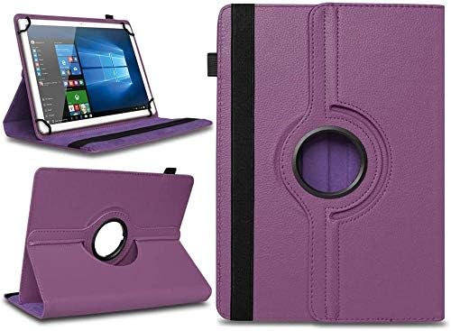 9″-10.1″ Inch Universal Tablet Case Protective Cover Stand Folio Case Compatible with 9 10 10.1 Inch Touchscreen Tablet, with 360 Degree Rotatable Kickstand and Multiple Viewing Angles – Purple