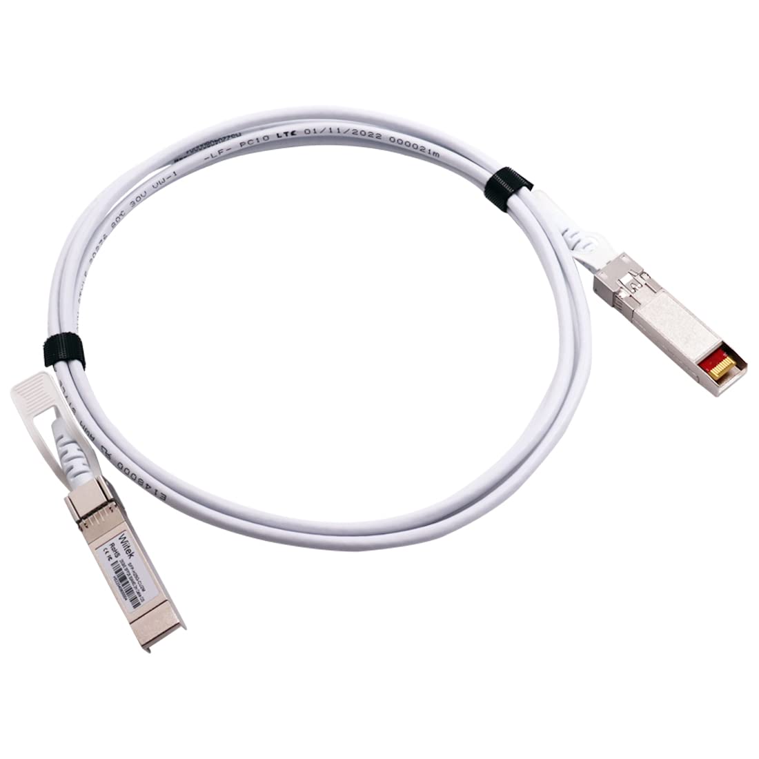 [White Colored] 25GbE SFP28 DAC Twinax Cable, 2.0 Meter 25GBASE-CR SFP28 Passive Copper Cable, Compatible for Cisco SFP-H25G-CU2M, Ubiquiti, Mikrotik, Netgear, Supermicro, Open Source Switches