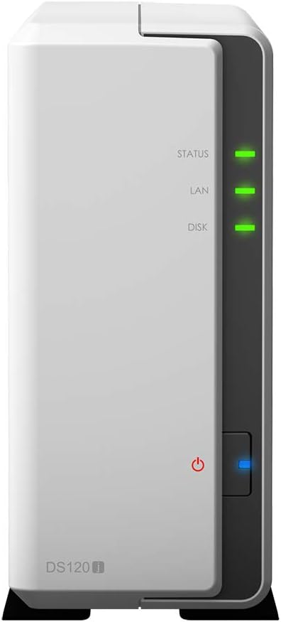 Synology DiskStation DS120j NAS Server, Marvell Armada 3700 88F3720, 512MB DDR3L, 4TB SATA, DSM Software