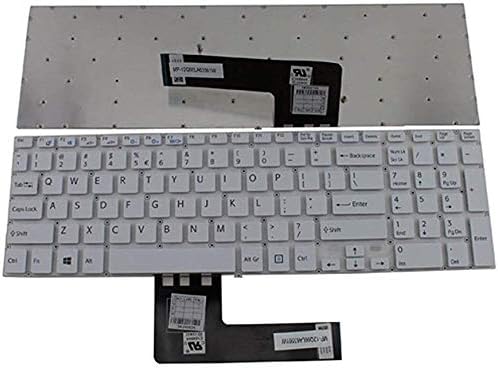 wangpeng® New Laptop Keyboard (Without Frame) for Vaio Fit SVF152C29M SVF-152C29M SVF152C29L SVF15E, US Layout White Color