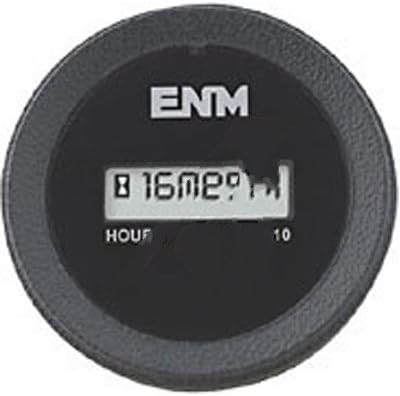 ENM Company T44A65A Hour Meter Round Case 6-Digit Non-Volatile Memory 4.5-60VAC/VDC 50-60Hz