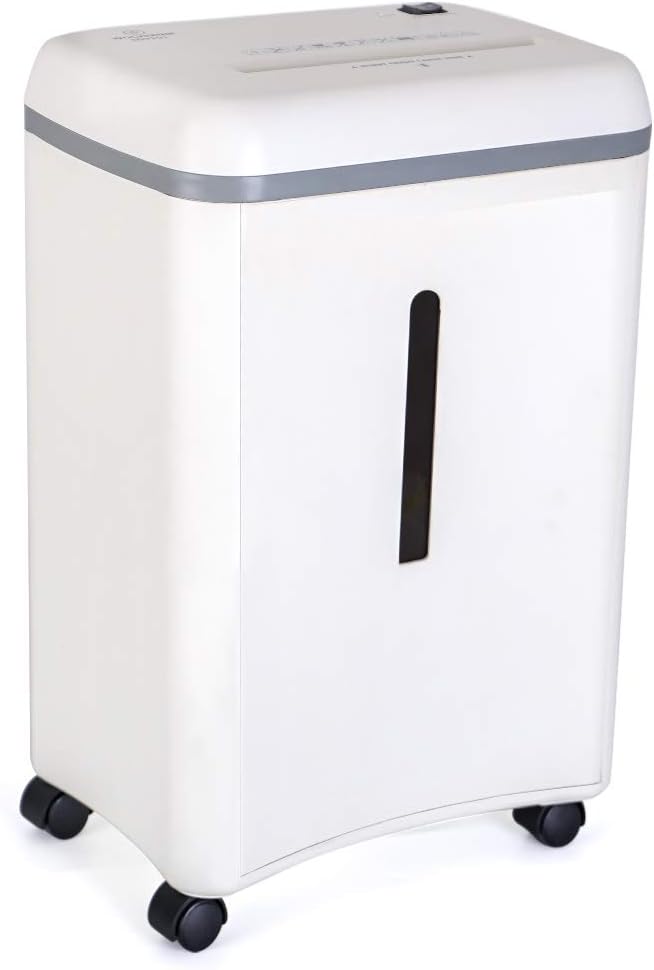 WOLVERINE 8-Sheet Super Micro Cut High Security Level P-5 Ultra Quiet Paper/Credit Card Home Office Shredder with 4.5 gallons Pullout Waste Bin SD9101 (White)