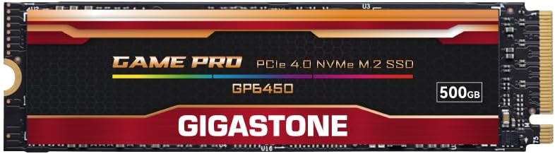 Gigastone M.2 SSD 500GB PCIe Gen 4 NVMe SSD Internal Gaming Solid State Hard Drive Upgrade PC Laptop PS5 Storage Fast Response for Gamers 3D Rendering 4K 8K Video Editing Creators PCIe 4.0 5,000MB/s