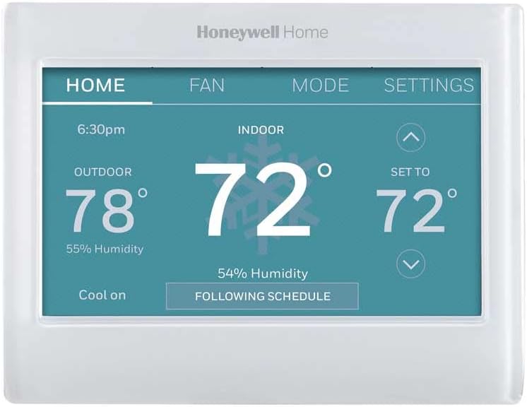 Honeywell Home RTH9600WF Smart Color Thermostat Energy Star Wi-Fi Programmable Touchscreen Alexa Ready – C-Wire Required, Not Compatible with Line Volt Heating