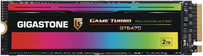 Gigastone M.2 SSD 2TB PCIe 4.0 NVMe SSD Internal Gaming Solid State Hard Drive Upgrade PC Laptop PS5 Storage Turbo Speed Response for Gamers 3D Rendering 4K 8K Video Editing Creators up to 7,000MB/s