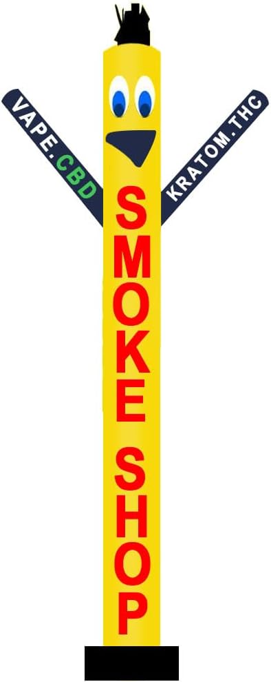 18ft Tall Smoke Shop Vape Air Inflatable Tubeman Dancers – Watch Sales Soar as This Eye-Catching Puppet Guy Dominates The Competition. Comp. with 18″ Dia Velcro Mount (Yellow) – Without Blower