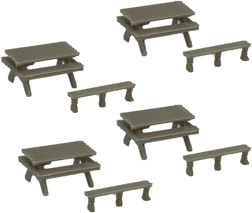 Outland Models Railroad Scenery Park/Garden Picnic Table & Bench Set 1:87 HO Scale