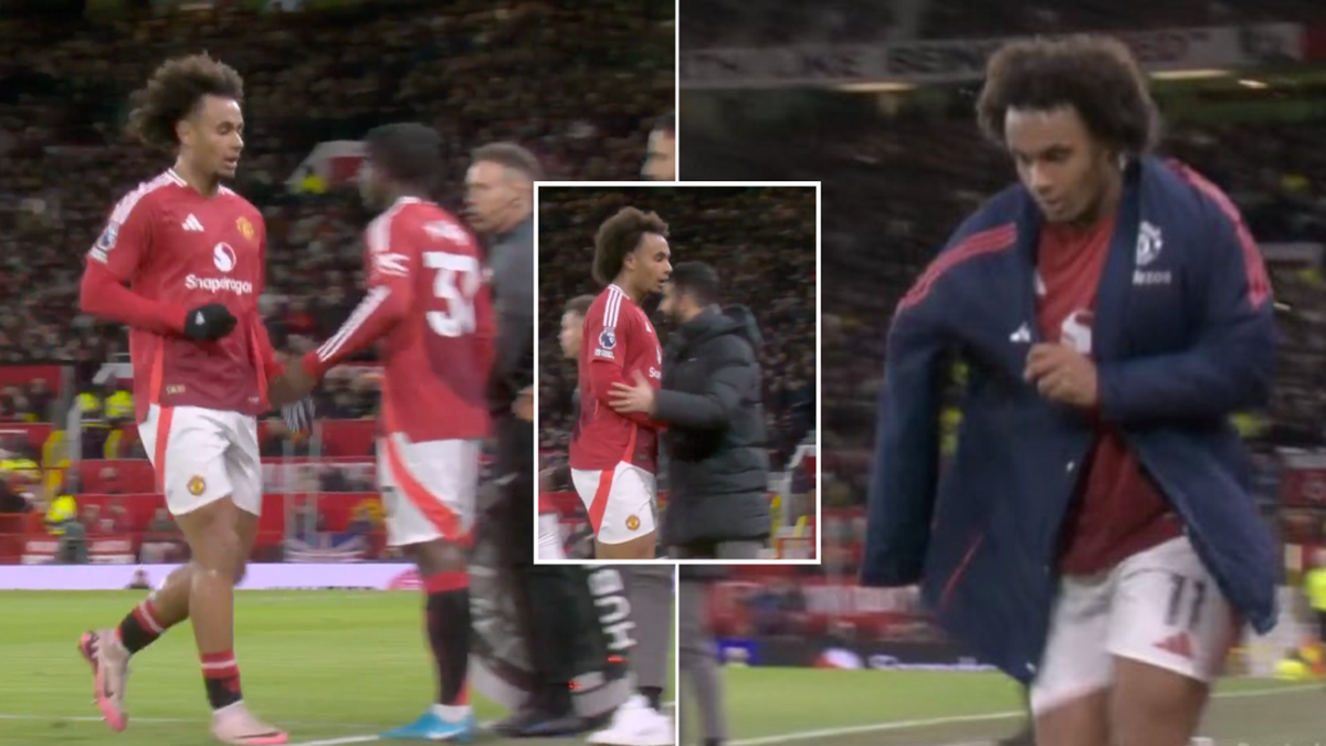 Fans spot what Joshua Zirkzee did after storming down tunnel following brutal substitution from Ruben Amorim – Man Utd