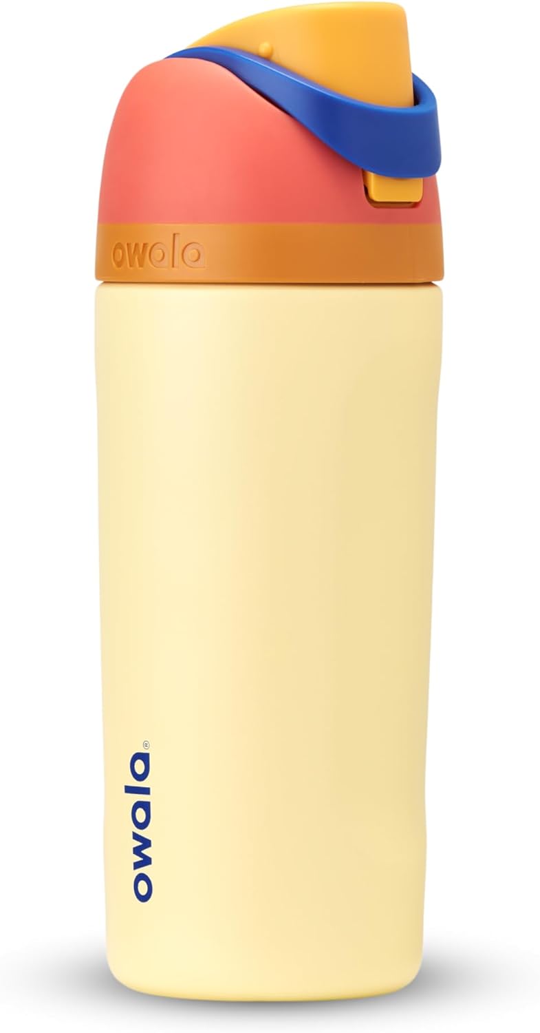 Owala Kids FreeSip Insulated Stainless Steel Water Bottle with Straw for Sports, Travel, and School, BPA-Free Sports Water Bottle, 16 oz, Misty Horizon