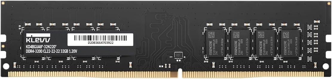 KLEVV DDR4 32GB (1x32GB) 3200MHz CL22 1.2V UDIMM Desktop Ram Memory SK Hynix Chip (KD4BGUA80-32N220A)