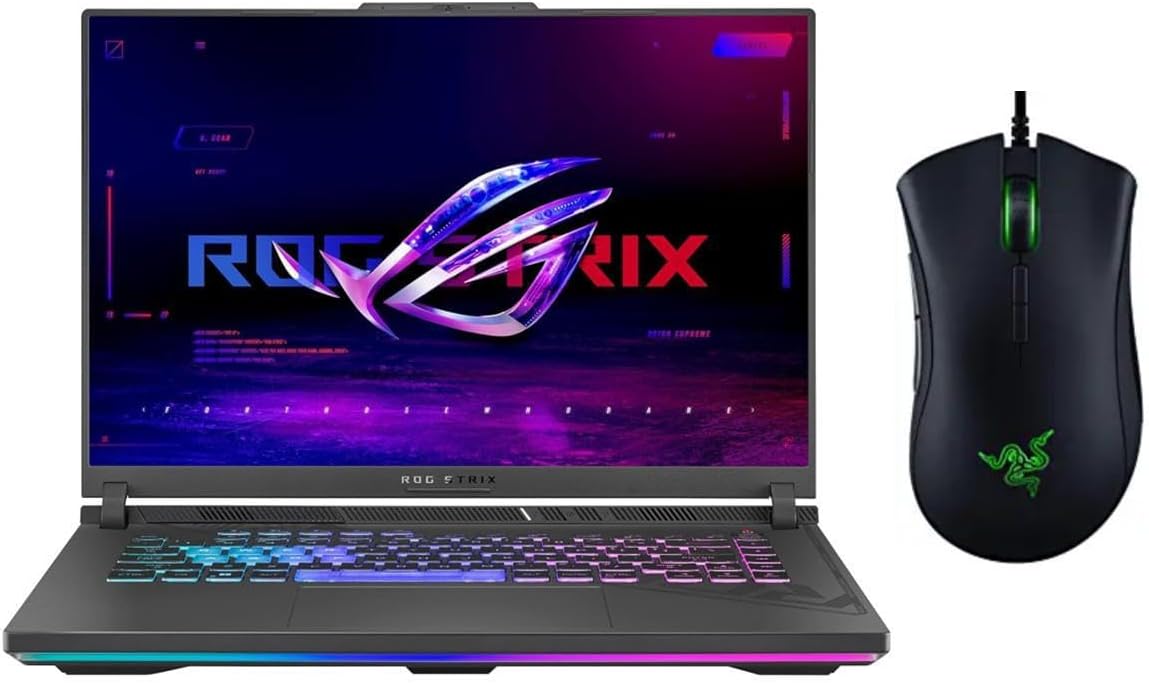 ASUS ROG Strix G16 Gaming Laptop |16” WUXGA 165Hz Display | Intel Core i7-13650HX | NVIDIA GeForce RTX 4060 | Backlit | Black| 64GB RAM DDR5 | 1024GB SSD | Windows 11 Home |Bundle with Gaming Mouse