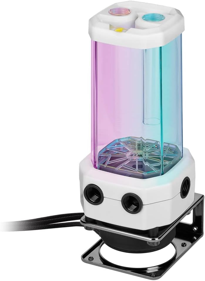 CORSAIR Hydro X Series XD5 RGB Pump/Reservoir Combo – D5 PWM Pump – 330ml Reservoir – Ten Individually Addressable RGB LEDs – Temperature Sensor – White