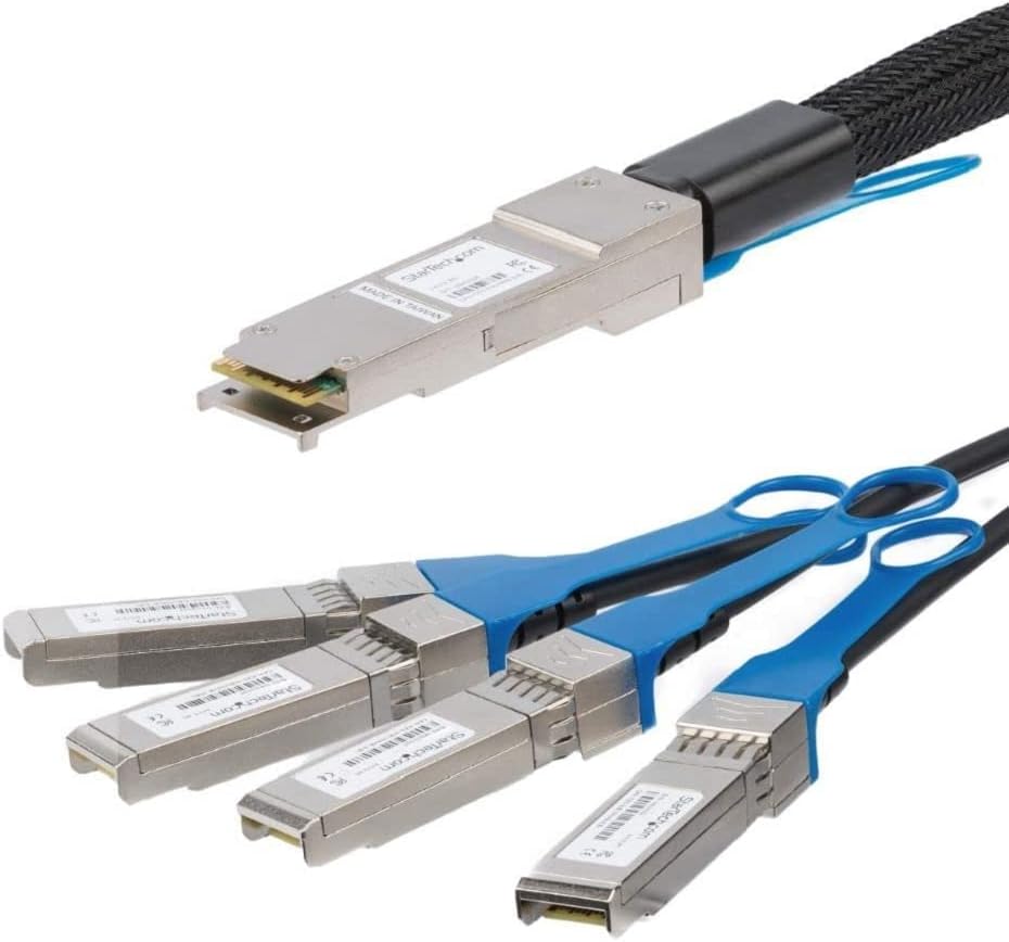 StarTech.com Cisco QSFP-4SFP10G-CU5M Compatible 5m 40G QSFP+ to 4x SFP+ Direct Attach Breakout Cable Twinax – Copper DAC 40 Gbps Low Power Passive Transceiver – Cisco Firepower C9300 (QSFP4SFP10C5)