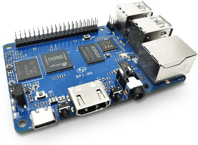 Banana Pi BPI-M5 Amlogic S905X3 Single Board Computer with LPDDR4 4GB RAM and 16GB eMMC Storage for AIOT Support Android Debian Raspbian Armbian