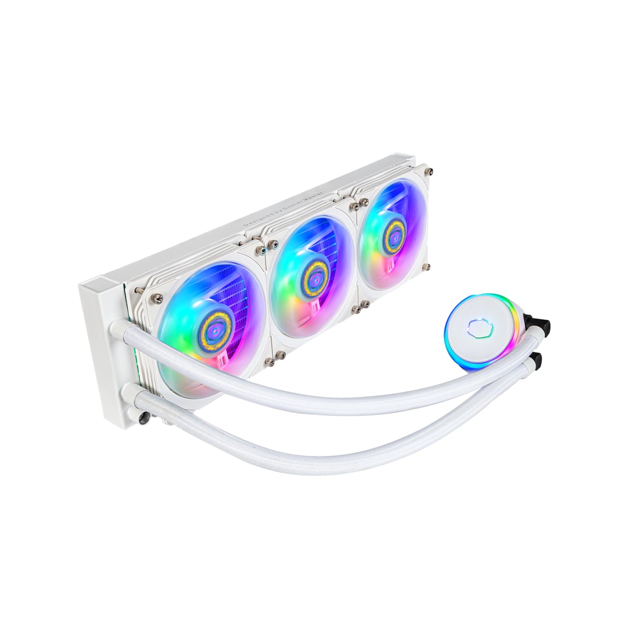 Cooler Master MasterLiquid PL360 FLUX White Close-Loop AIO CPU Liquid Cooler, Gen2 ARGB Dual Loop Pump, 360mm Radiator, PL-Flux 120 PWM Fans, AMD Ryzen AM5/AM4, Intel LGA1700/1200 (MLY-D36M-A23PZ-RW)