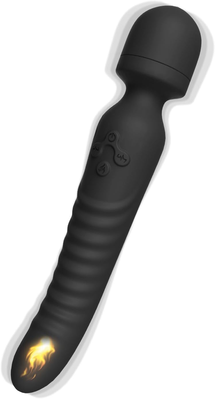 G Spot Vibrator Wand, Heating Function and Vibrating Ball for Clitoris, G-spot Stimulation, Waterproof Dildo Sex Toy with 7 Powerful Vibrations Dual Motor Stimulator for Women or Couple Fun