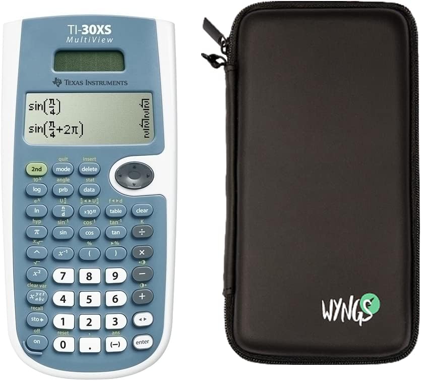 TI 30 XS Multiview Scientific Calculator + WYNGS Protective Case Black