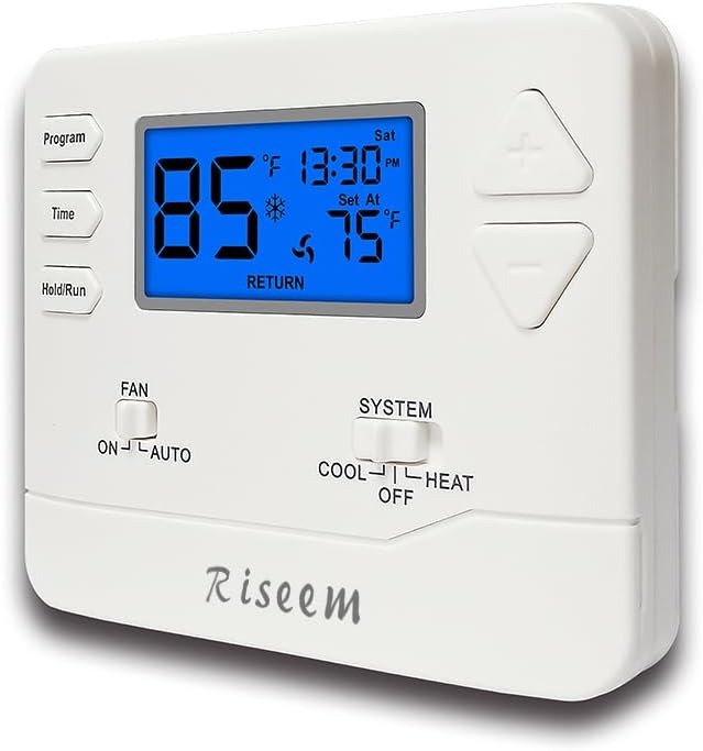 Programmable Thermostat, Multi-Stage, 2 Heat/2 Cool, Advanced Thermostat for Enhanced Home HVAC Systems, Blue Backlight