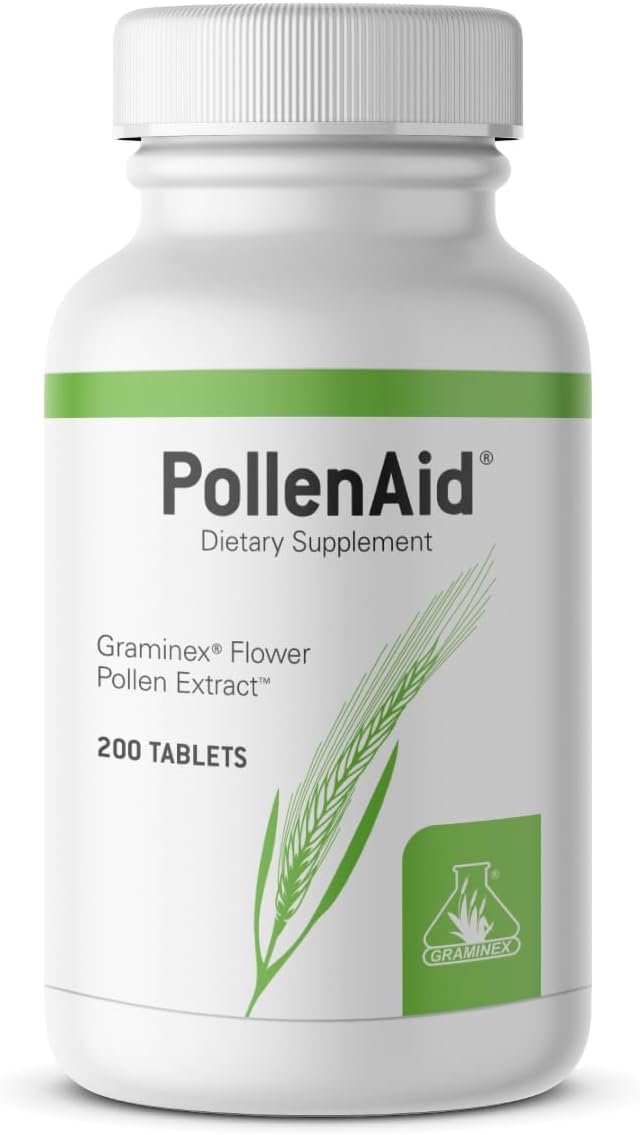 PollenAid Prostate Supplement: All Natural Prostate Support for Bladder Control & Urinary Tract Health, Rye Pollen Extract Made in USA, 200 Tablets