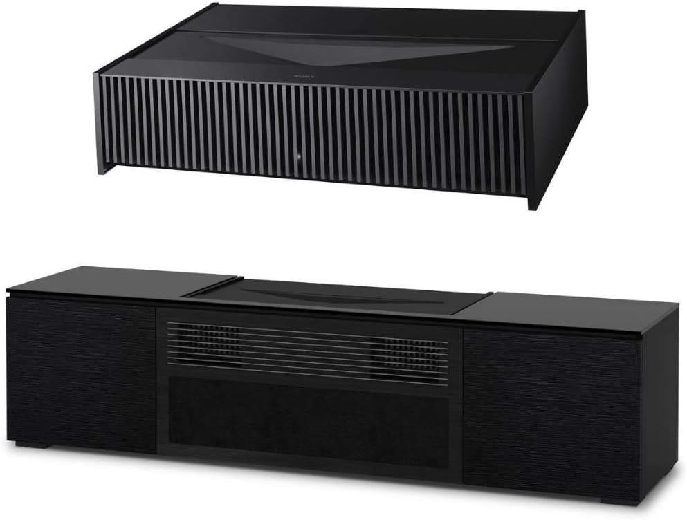 Sony VPL-VZ1000ES Ultra-Short Throw 4K HDR Projector with Salamander Credenza Chicago (Black Oak)