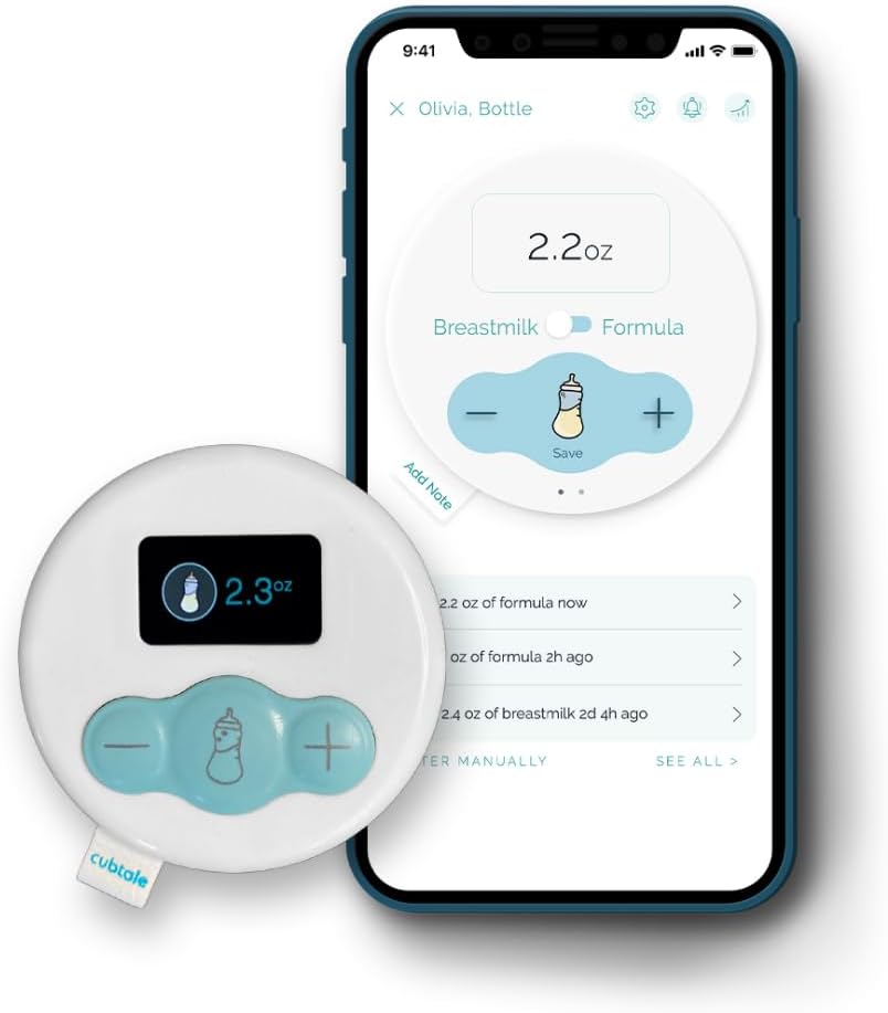 Smart Milk Tracker – Bottle Cub: On-The-Spot One-Press Baby Care Logger, Reminders, Notifications, Routines, Multiple Caregivers, Pediatrician & Expert Support