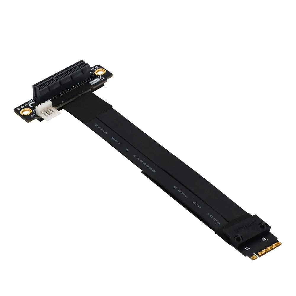 HLT M.2 NGFF Key M to PCIe 3.0 4X Extension Cable (90°Right Angle PCI-E Slot)