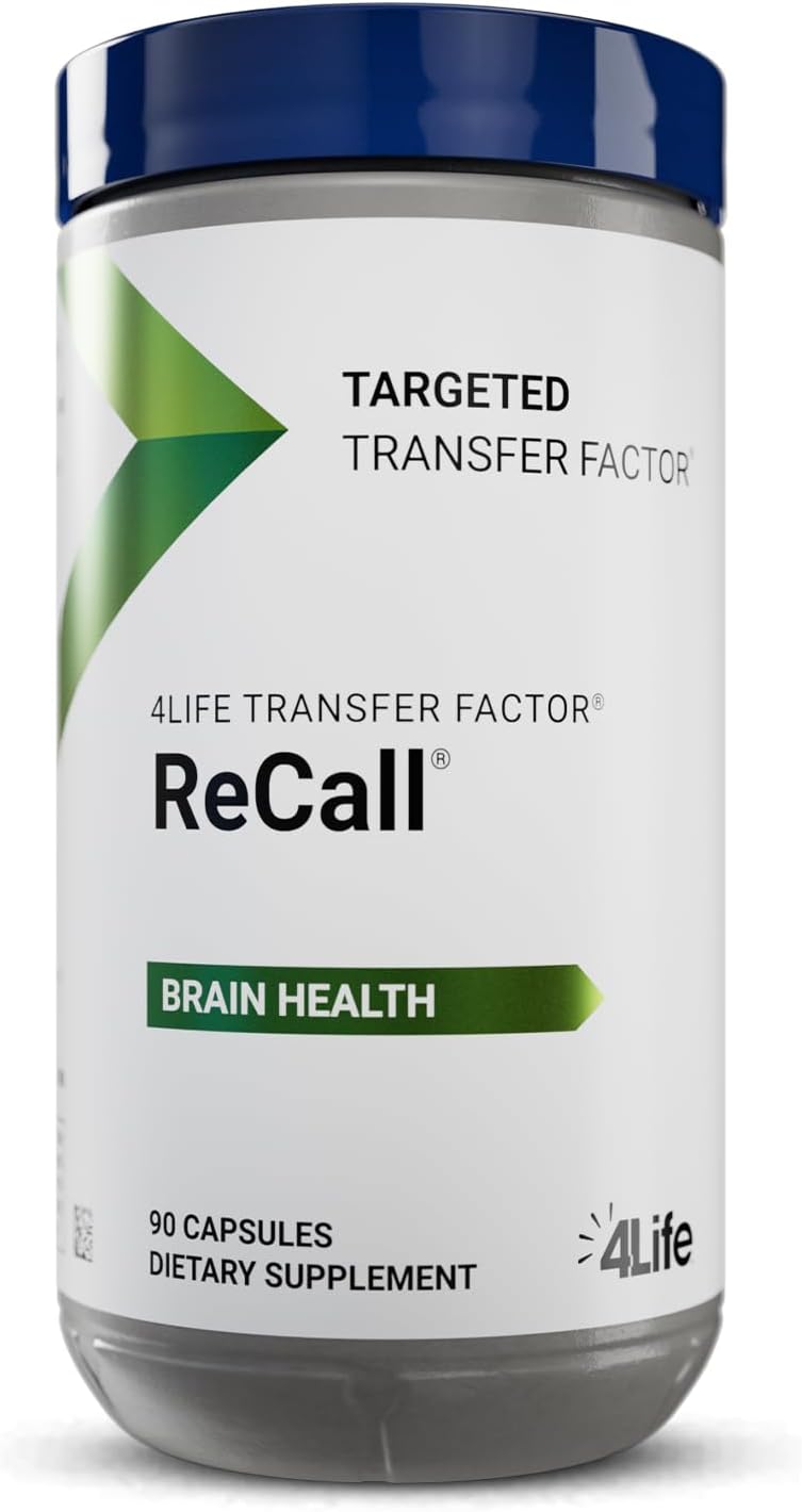 4Life Transfer Factor Recall – Brain Health Supplement for Memory & Learning Support – with Ginkgo Biloba, Bacopa Monnieri, & Huperzia Serrata – Supports Immune System – 90 Veggie Capsules