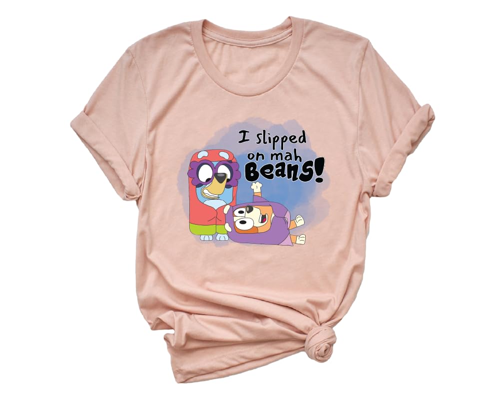 I slipped on My Beans Bluey Grannies Short Sleeve Shirt, Bluey Shirt, Bingo Shirt, Dog Family Shirt, Cartoon Character Shirt, Family Matching Shirt