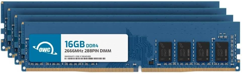 OWC 64GB (4x16GB) DDR4 2666MHz PC4-21300 CL19 2RX8 Non-ECC UDIMM 1.2V 288-pin Desktop Memory RAM Upgrade for PC