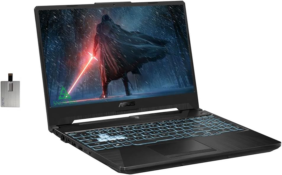 ASUS 2022 TUF F15 15.6″ FHD Gaming Laptop, Intel Core i5-11260H, 16GB RAM, 512GB PCIe SSD, RGB Backlit Keyboard, NVIDIA GeForce RTX 3050 Graphics, Windows 10 Home, Black, 32GB USB Card