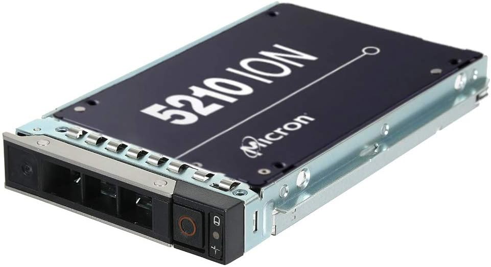 Micron 5210 Ion Enterprise SSD, 7.68TB 6Gb/s 2.5″ SATA SSD, Compatible with Dell PowerEdge R440, R640, R740, R740XD, R840, R940, and T640 Servers