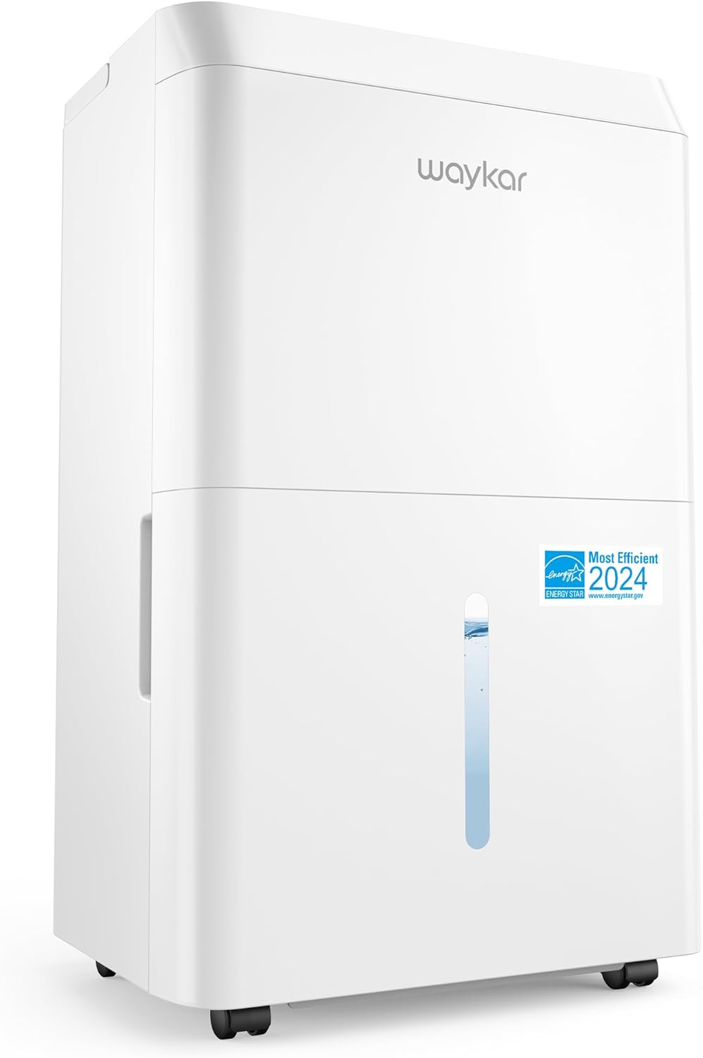 Waykar 120 Pint Energy Star Dehumidifier for Home, Basement, Large Rooms up to 6,000 Sq. Ft. – Auto Defrost, Ultra Quiet(40 dB), Auto Comfort Mode, with Drain Hose & Water Tank