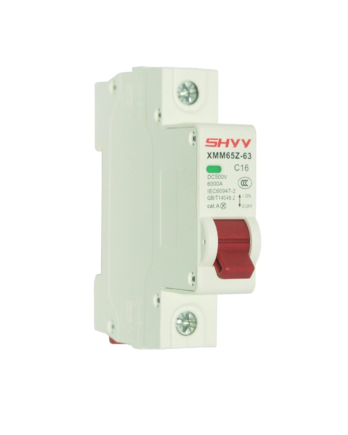 DC Miniature Circuit Breaker 16A 500V 1 Pole, DIN Rail Mount DC Circuit Breaker for Battery and Solar System