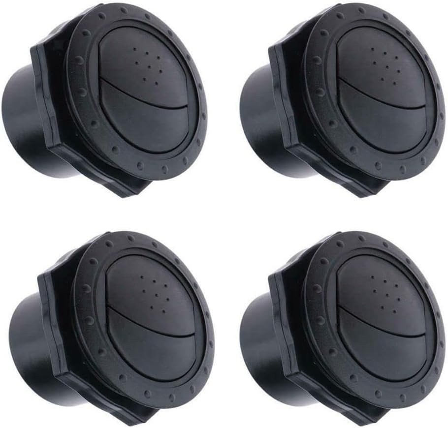 HomeSoGood 4Pcs Dashboard Air Conditioning Deflector Outlet, Black Round Louvered Dash Vent Exhaust Accessories