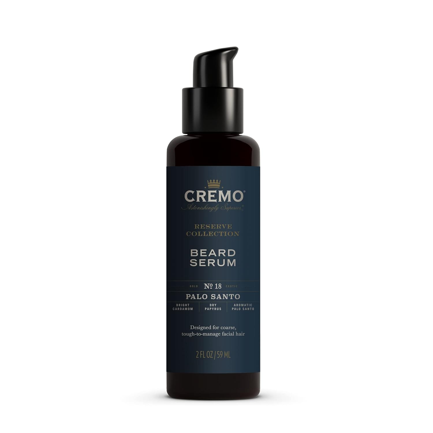 Cremo Beard Serum, Palo Santo Reserve Collection – Restores Moisture, Softens and Reduces Beard Itch for All Lengths of Facial Hair, 2 Fluid Ounces