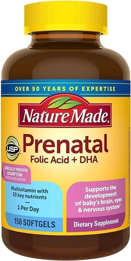 Natures Mades Prenatal Multi + DHA, 150 Softgels Bundle – Vitamins, Herbals & Dietary Supplements for Brain, Bones & Eyes Health