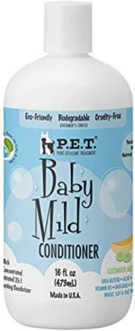 P.E.T. Pure Efficient Treatment Baby Mild – Cucumber Melon Conditioner for Puppies & Kittens – 16 Fl. Oz – Eco-Friendly, Paraben-Free