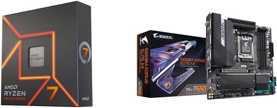 AMD Ryzen 7 7700X + GIGABYTE B650M AORUS ELITE AX Motherboard