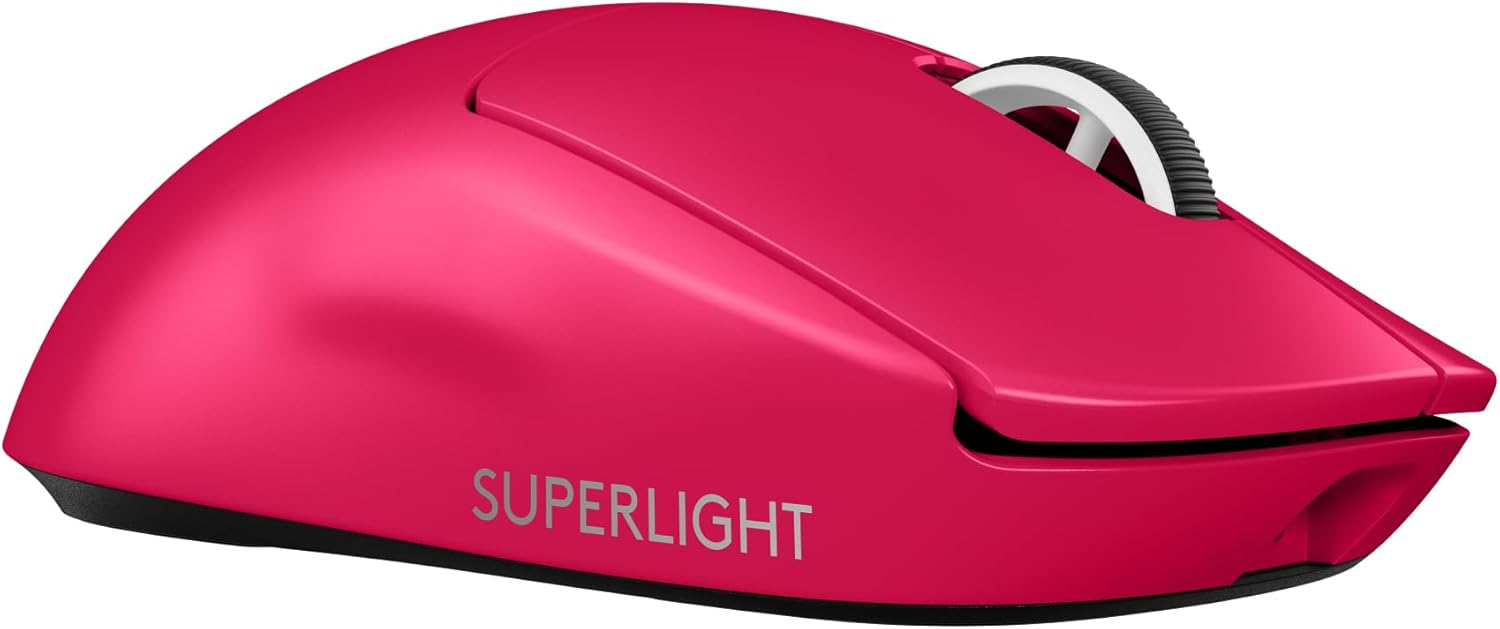 Logitech G PRO X Superlight 2 Lightspeed Wireless Gaming Mouse, Lightweight, LIGHTFORCE Hybrid Switches, Hero 2 Sensor, 32,000 DPI, 5 Programmable Buttons, USB-C Charging, PC & Mac – Magenta