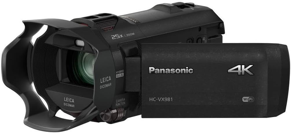 Panasonic 4K Ultra HD Video Camera Camcorder HC-VX981K, 20X Optical Zoom, 1/2.3-Inch BSI Sensor, HDR Capture, Wi-Fi Smartphone Multi Scene Video Capture (Black)