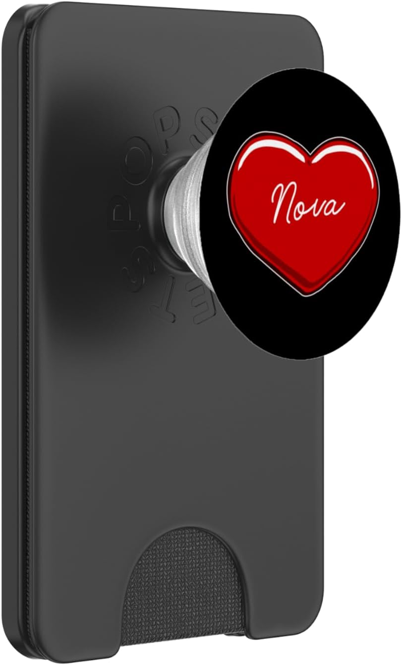 Hand Drawn Heart Nova – First Name Hearts I Love Nova PopSockets PopWallet for MagSafe