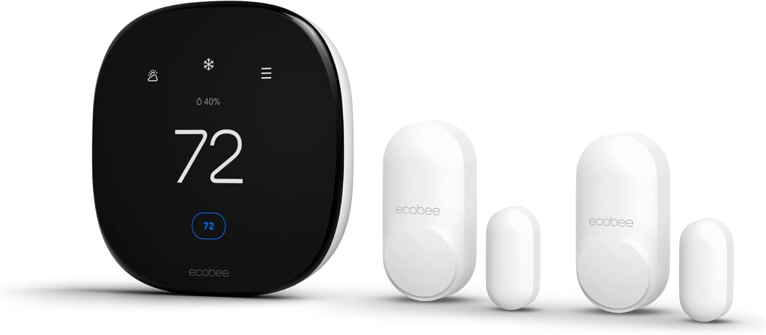 ecobee Smart Thermostat Enhanced + Smart Sensor for Doors & Windows 2 Pack Bundle