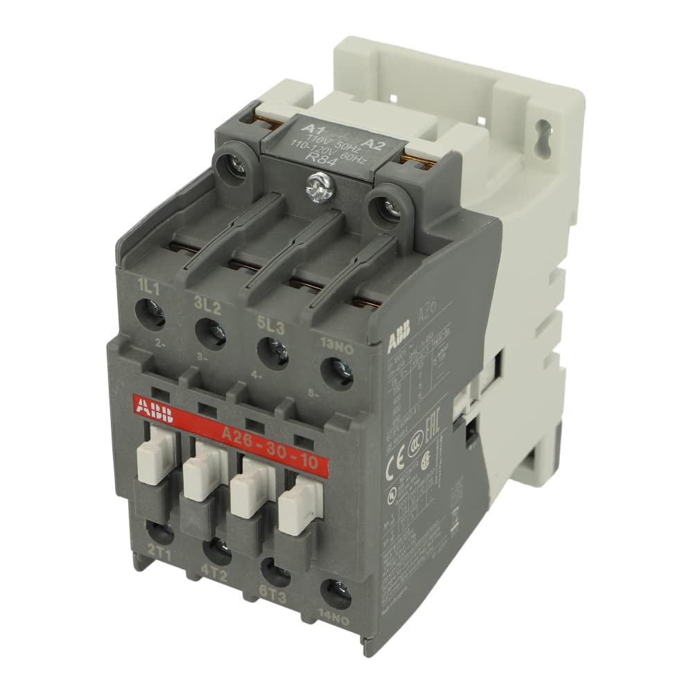 A26.30.10 110V 50HZ | 1SBL241001R8410 | A26-30-10110V50HZ/110-120V60HZ | ABB 3 Pole CONTACTOR, 110V 50HZ / 110-120V 60HZ, 11KW (AC-3), 3NO, 1NO Auxiliary Contact