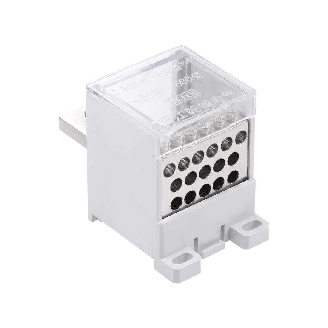 uxcell 1 in 16 Out DIN Rail Terminal Blocks 690V 400A Max Input Distribution Block for Circuit Breaker