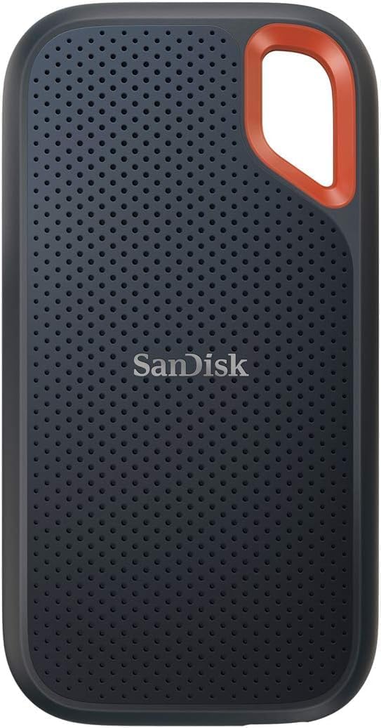 SanDisk SSD External 2TB USB 3.2 Gen2 Readable Up to 1050MB/s Splashproof Dustproof SDSSDE61-2T00-GH25 Extreme Portable V2 Win Mac PS4/5 Eco Package