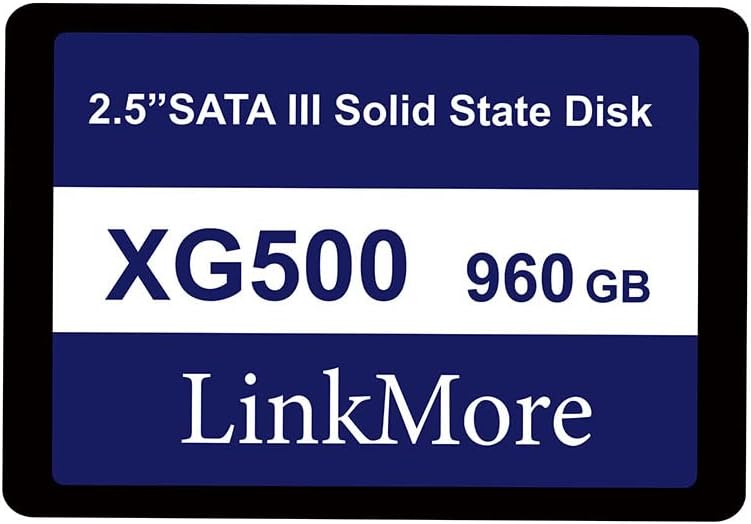 LinkMore XG500 960GB 2.5” SATA III (6Gb/s) Internal SSD, Solid State Drive, Read Speed Up to 550MB/s, 2.5 inch for Laptop and PC Desktop