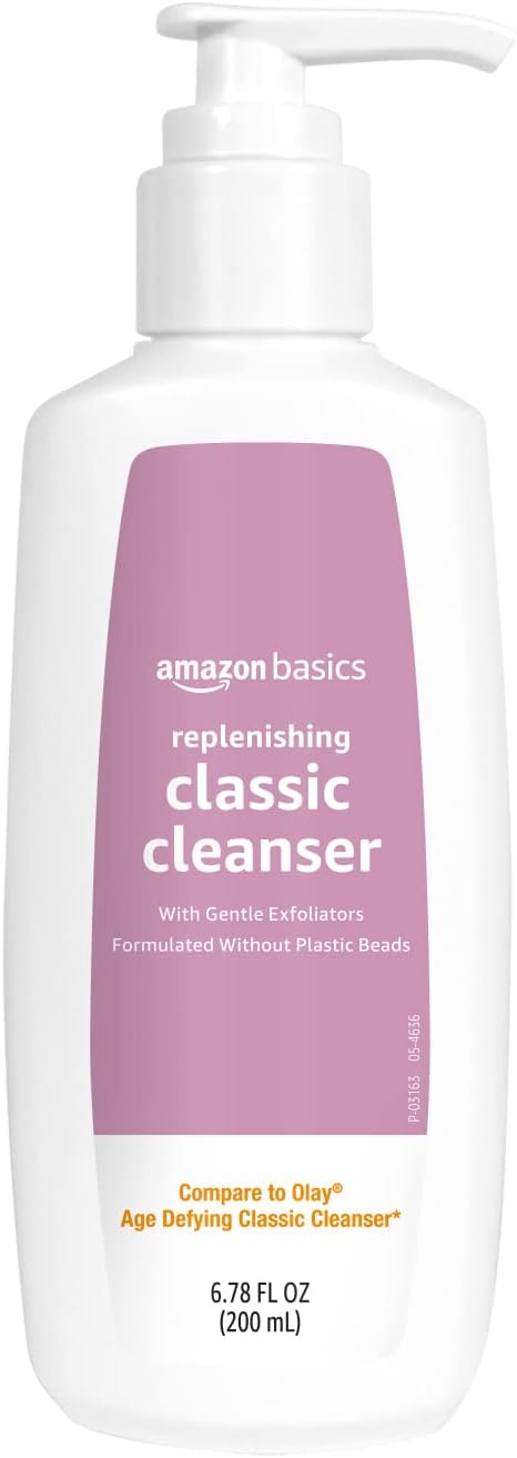 Amazon Basics Replenishing Cleanser Exfoliating Face Wash, Unscented, 6.78 fl oz (Pack of 1)