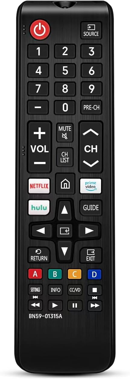 Universal Remote-Control for Samsung Smart-TV, Control Replacement fit for 4K UHD QLED HDTV LED TVs, with Hulu Netflix Prime-Video Buttons